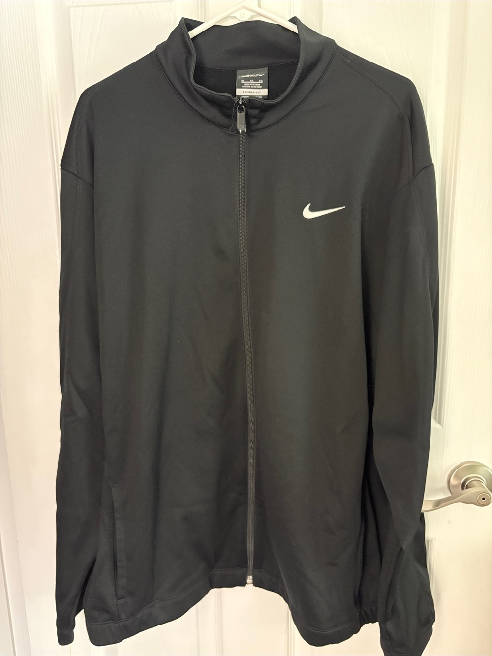 Nike Black Full-Zip Performance Jacket with White Swoosh